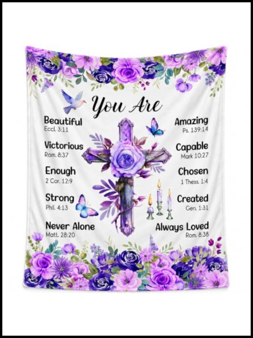 Christian Throw Blanket Flannel 60 x 50 Inspirational Gift for Women